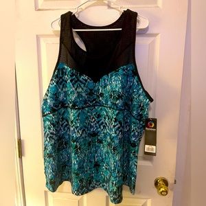 Rainbeau Naina Tank- racer back, blue print Size 26/28